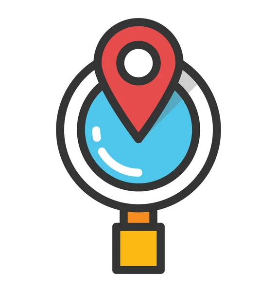 Global Location Search Vector Icon — Stock Vector