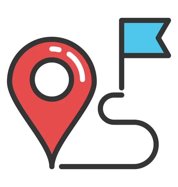 Road Tracking Vector Icono — Vector de stock