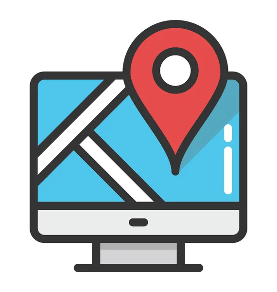 Mapa online de Vector de Servicio Icono — Vector de stock