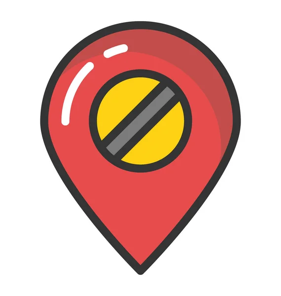 Mapa Pin con signo de prohibición Vector icono — Vector de stock