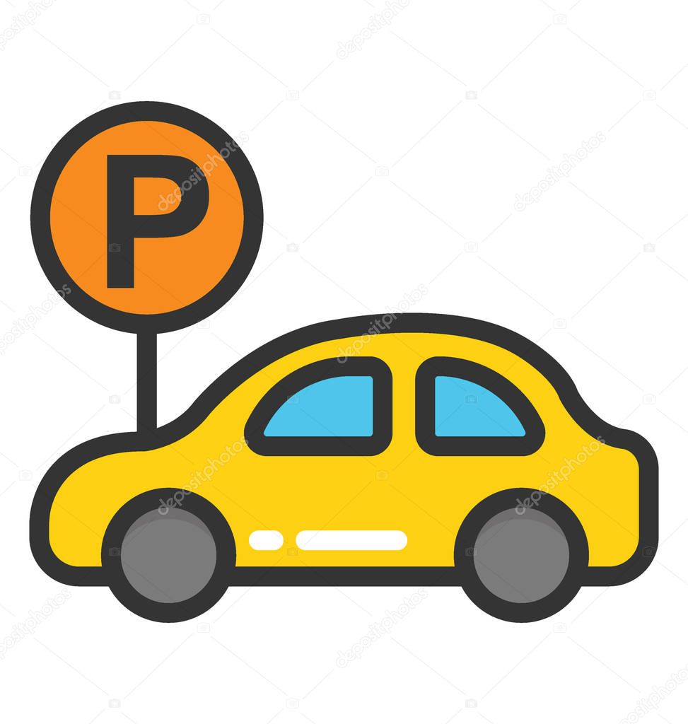 Car Parking Sign Vector Icon