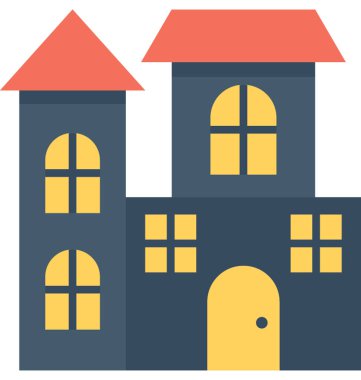 Perili ev vektör simgesi