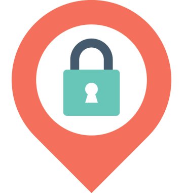 Harita kilit vektör simgesi