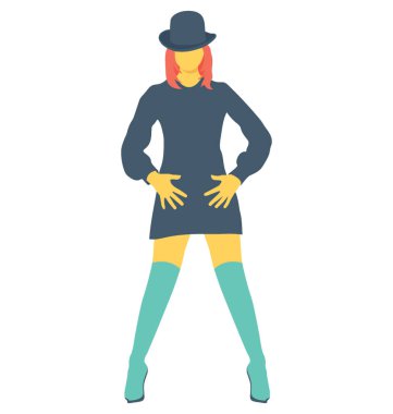 Moda kız renk vektör simgesi