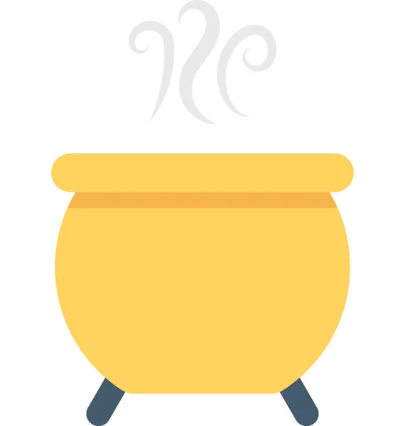 Halloween Cauldron Vector Icon — Stock Vector