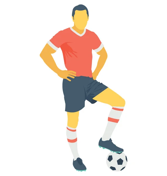 Fußballspieler Farbe Vektor-Symbol — Stockvektor