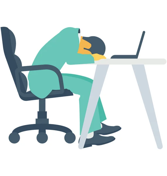Tired Color Vector Icon — Stock Vector