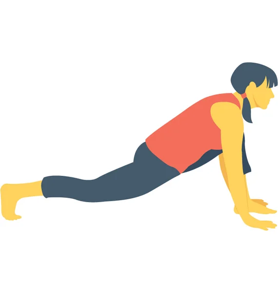 Plank Pose Color Vector Icono — Vector de stock