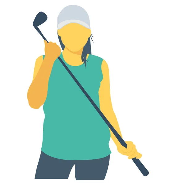 Golfista Color Vector Icono — Vector de stock