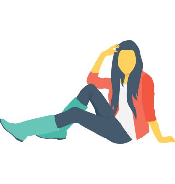 Kız renk vektör simgesi