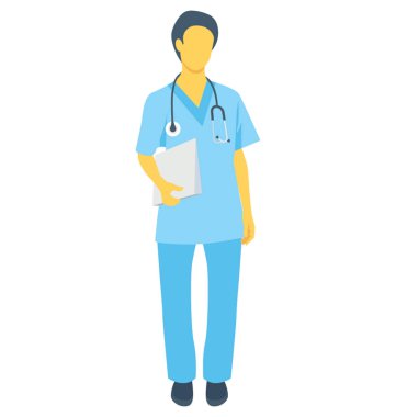 Bayan Doktor renk vektör simgesi