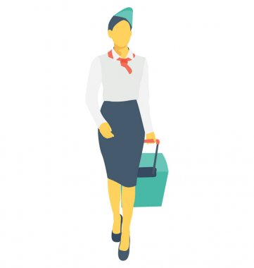 Hava hostesi renk vektör simgesi