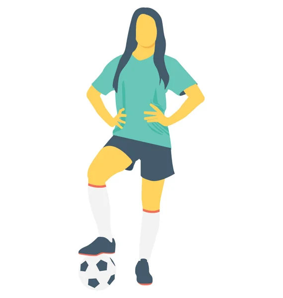 Jugador de fútbol Color Vector Icono — Archivo Imágenes Vectoriales