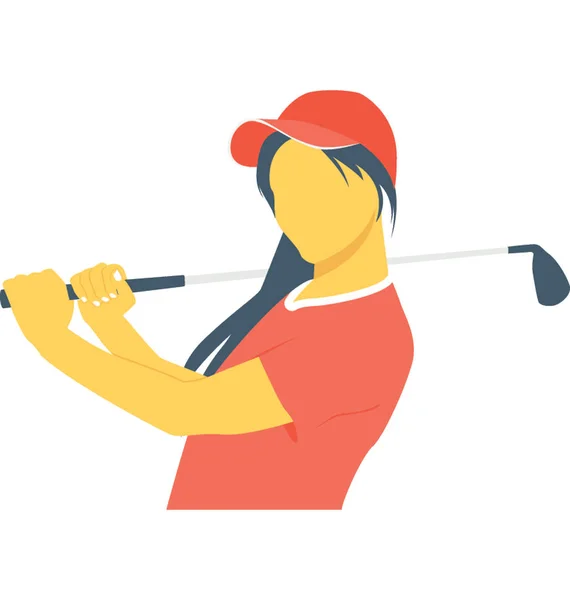 Ícone do vetor da cor do golfista — Vetor de Stock