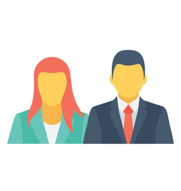 İş arkadaşları renkli vektör simgesi