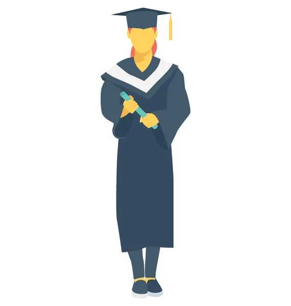 Graduate Color Vector Icon — Stock Vector