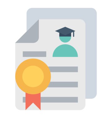 Sertifika renkli vektör simgesi