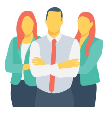 İş arkadaşları renkli vektör simgesi