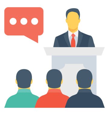 Konuşma renkli vektör simgesi