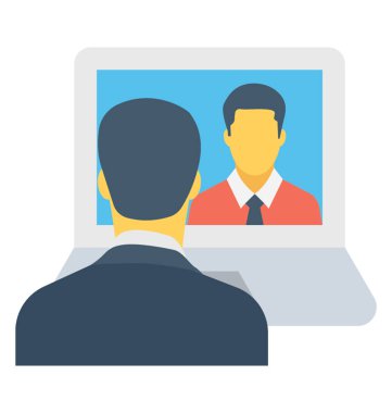 Vektör simge renkli görüntülü görüşme