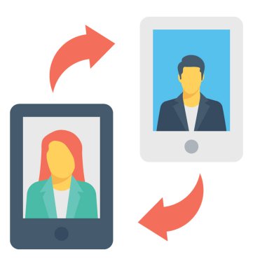 Vektör simge renkli görüntülü görüşme