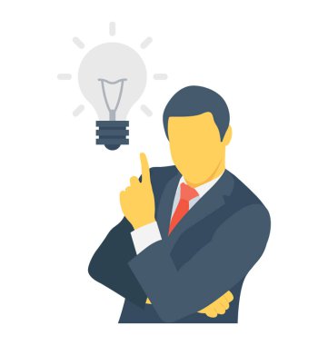 Fikir renkli vektör simgesi