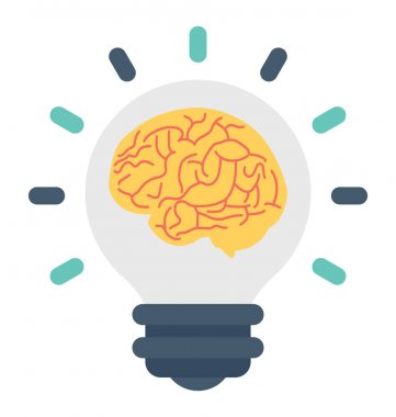 Beyin renkli vektör simgesi