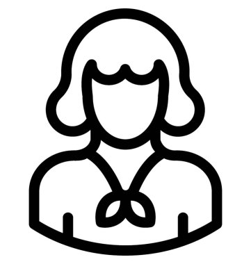 Sekreter çizgi vektör simgesi