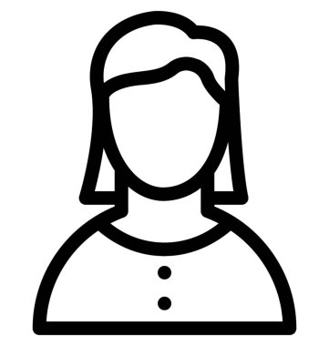 Kız çizgi vektör simgesi