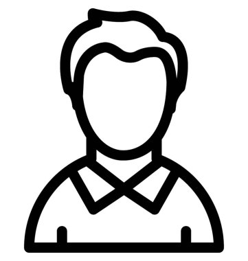 Genç çocuk çizgi vektör simgesi