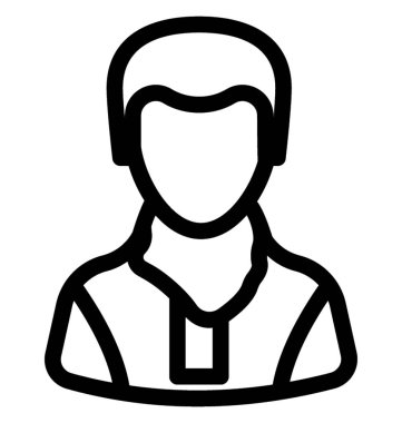 Genç çocuk çizgi vektör simgesi