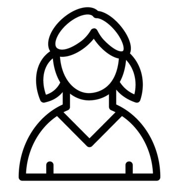 Kız öğrenci satırı vektör simgesi