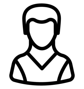 Genç çocuk çizgi vektör simgesi