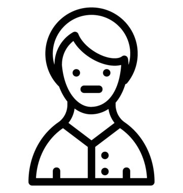 Genç çocuk çizgi vektör simgesi