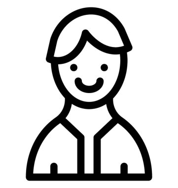 Genç çocuk çizgi vektör simgesi