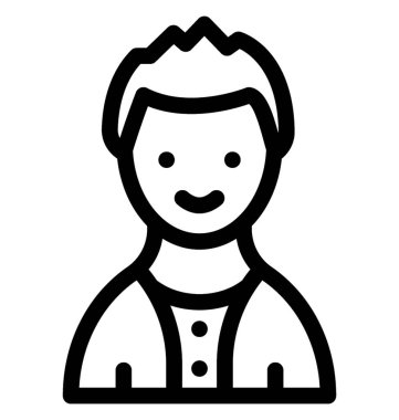 Genç çocuk çizgi vektör simgesi