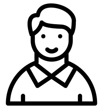 Genç çocuk çizgi vektör simgesi