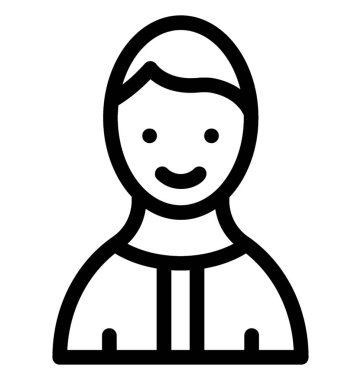 Genç çocuk çizgi vektör simgesi