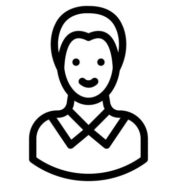 Genç çocuk çizgi vektör simgesi