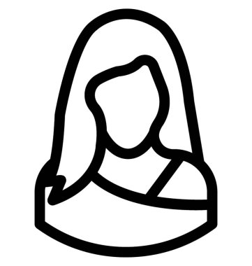 Bayan çizgi vektör simgesi
