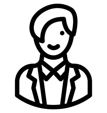 Genç çocuk çizgi vektör simgesi