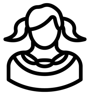 Kız öğrenci satırı vektör simgesi