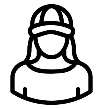 Sportswomen satırı vektör simgesi