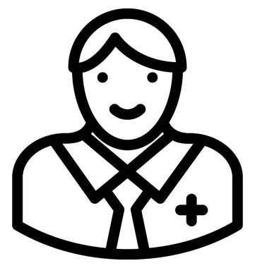 Tıbbi Yardımcısı satırı vektör simgesi