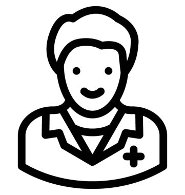 Hemşire çizgi vektör simgesi 