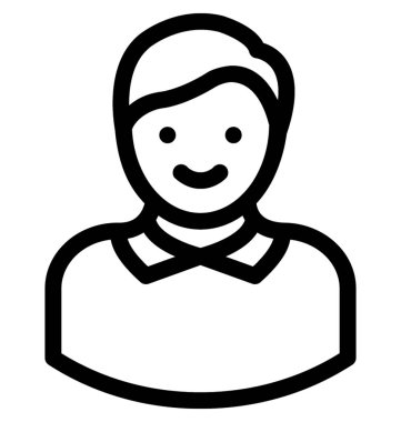 Genç çocuk çizgi vektör simgesi