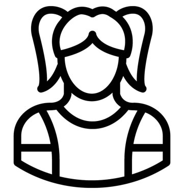 Kız öğrenci satırı vektör simgesi