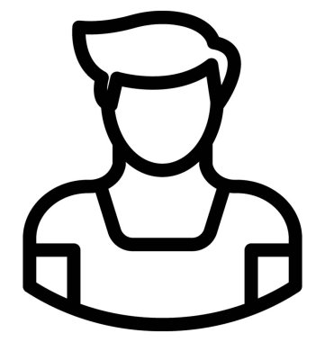 Genç çocuk çizgi vektör simgesi