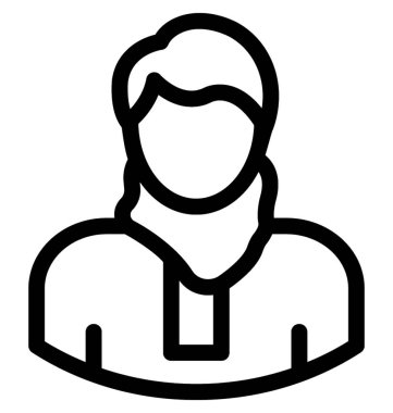 Genç çocuk çizgi vektör simgesi