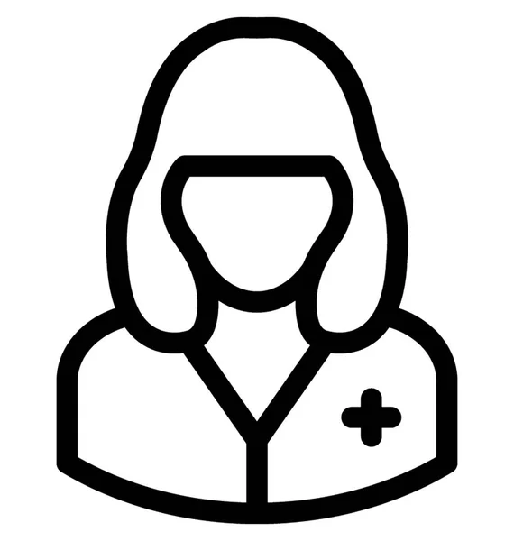 Verpleegkundige Line Vector Icon — Stockvector